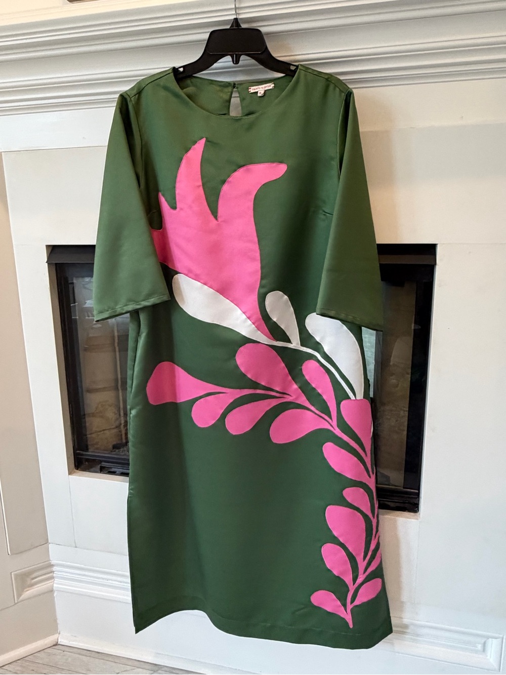 Frances Valentine Belle MaxiDress with Pink and White Floral Motif EUC